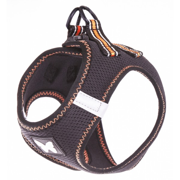 HARNAIS MESH pour chien ou chat TRIO couleur noir orange MARTIN SELLIER-DOGFRENCHTOUCH
