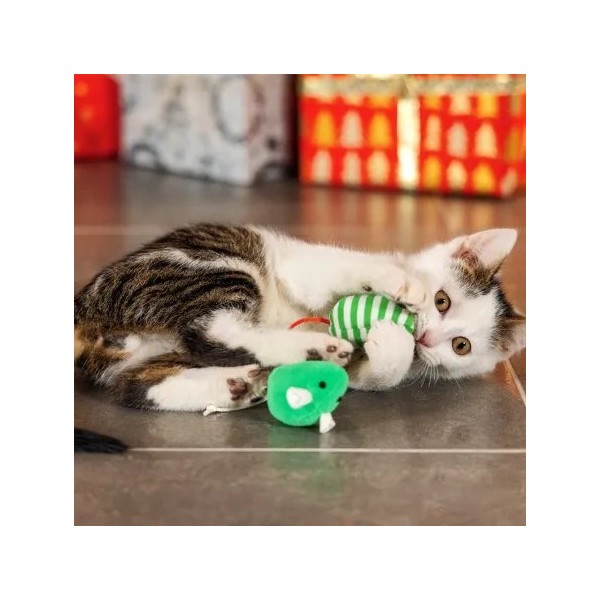 JOUETS pour chat LOT DE 4 PELUCHES SOURIS DE NOEL BEEZTEES-DOGFRENCHTOUCH
