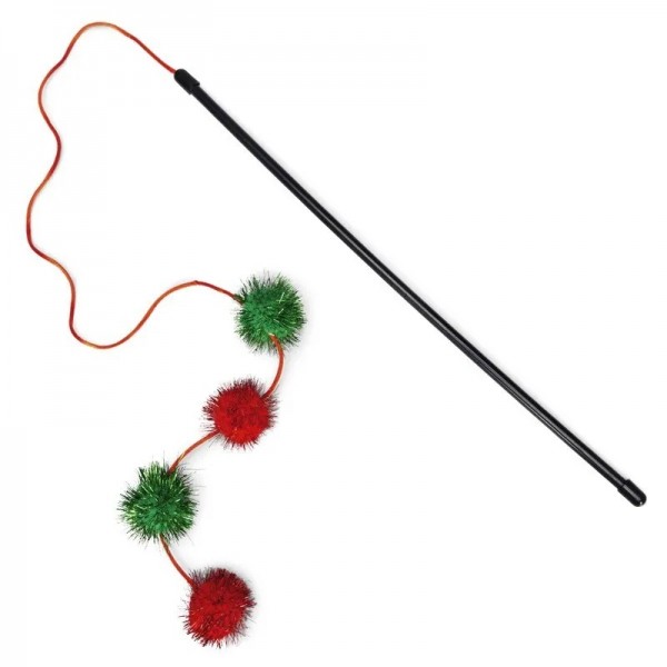 JOUET pour chat CANNE A PECHE DE NOEL 4 BOULES BEEZTEES-DOGFRENCHTOUCH