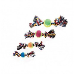JOUET pour chien CORDE NOEUD + BALLE DE TENNIS CAMON-DOGFRENCHTOUCH