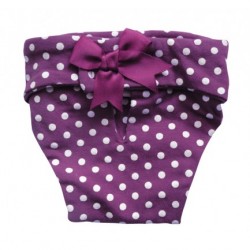 Culotte hygiène fantaisie mauve à pois blancs pour chien CAMON