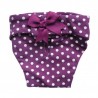 Culotte hygiène fantaisie mauve à pois blancs pour chien CAMON