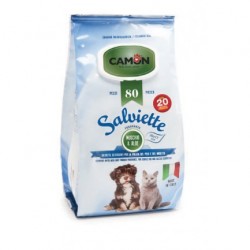 100 lingettes nettoyantes chien et chat au musc/aloé CAMON