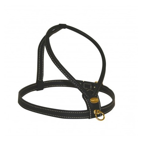 Harnais cuir de veau souple couleur noir pour chien CAMON