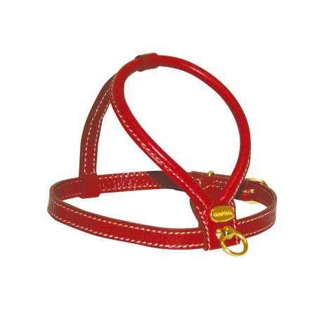 Harnais cuir de veau souple couleur rouge CAMON