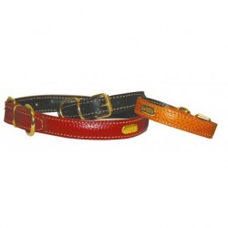 COLLIER CUIR DE VEAU pour chien souple couleur rouge CAMON