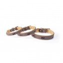 Collier pour chien en cuir marron décor Os TIMBER CAMON