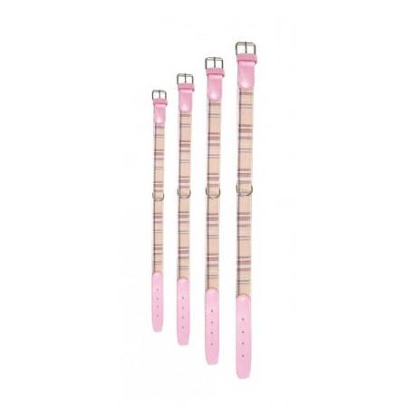 Collier pour chien Ecossais en cuir de veau couleur rose CAMON