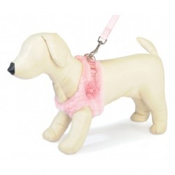 Harnais fourrure et laisse pour chienne CAMON