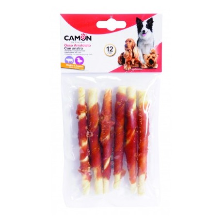 Sticks en peau de buffle enrobés de lamelles de canard pour chien CAMON