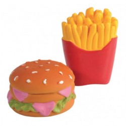 Lot de 2 jouets latex sonores Burger & Frites pour chiens CAMON