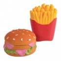 Lot de 2 jouets latex sonores Burger & Frites pour chiens CAMON