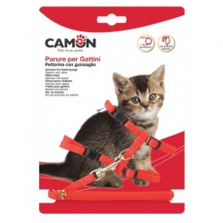 Harnais chaton nylon avec grelot + laisse CAMON