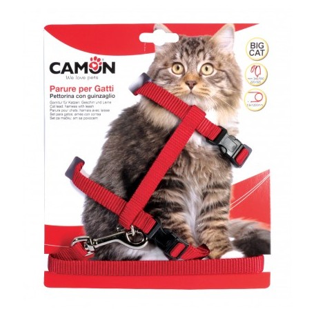 Harnais grand chat nylon + sa laisse assortie CAMON