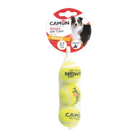 JOUETS pour chien LOT 3 PETITES BALLES DE TENNIS sonores CAMON-DOGFRENCHTOUCH