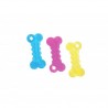 Jouet Os fluo de 10 cm en caoutchouc TPR pour chien et chiot FLAMINGO
