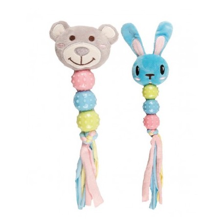 Peluche sonore avec balles pour chiot FLAMINGO