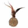Balle en sisal avec plumes pour chat FLAMINGO