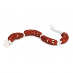 Jouet chapelet de saucisses vinyle et corde pour chiens BEEZTEES