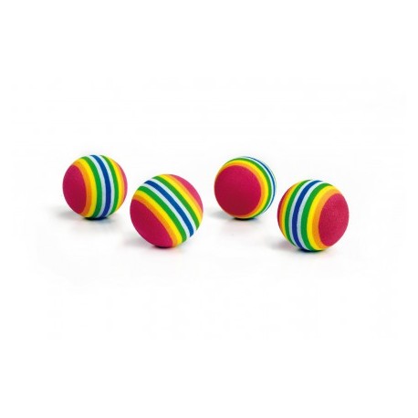 Lot de 4 balles multicolores pour chat BEEZTEES