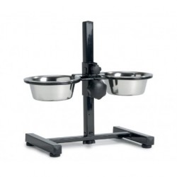 Support double avec gamelles en inox en hauteur pour chien BEEZTEES