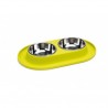 Gamelle double inox bord silicone pour animaux BEEZTEES