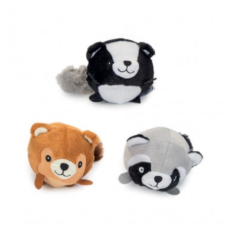 Peluche pour chien animaux tête ronde sonore de 10 cm BEEZTEES