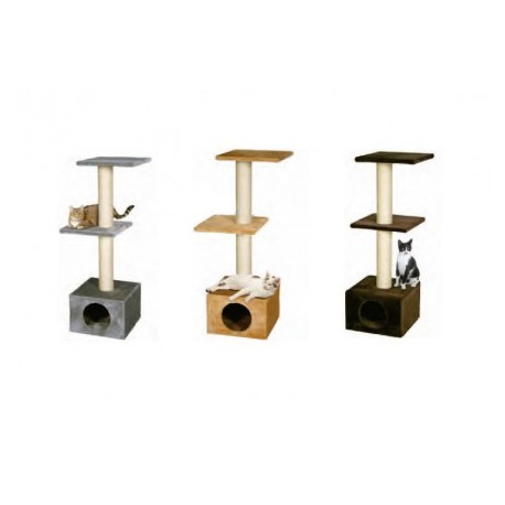 ARBRE A CHAT pour chat 1 caisson et 2 plateaux couleur gris KARLIE-DOGFRENCHTOUCH