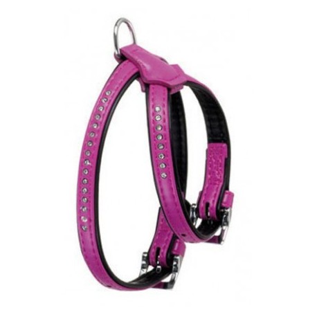 Harnais collerette pour chiens strass fuchsia MONTE CARLO KARLIE