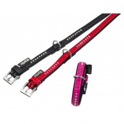 COLLIER pour chat strass simili cuir NOIR avec grelot KARLIE - DOGFRENCHTOUCH