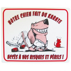 Plaque humour ATTENTION AU CHIEN KARLIE