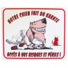 Plaque déco ATTENTION AU CHIEN humour KARLIE