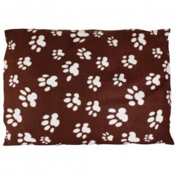 Coussin déhoussable marron motif pattes pour animaux KARLIE