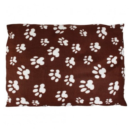 Coussin déhoussable marron motif pattes pour animaux KARLIE