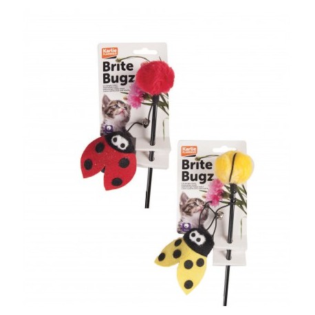 Canne à pêche coccinelle et abeille pour chat KARLIE