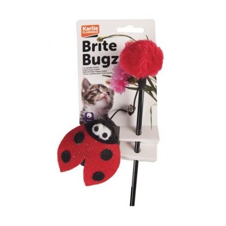 Canne à pêche coccinelle et abeille pour chat KARLIE