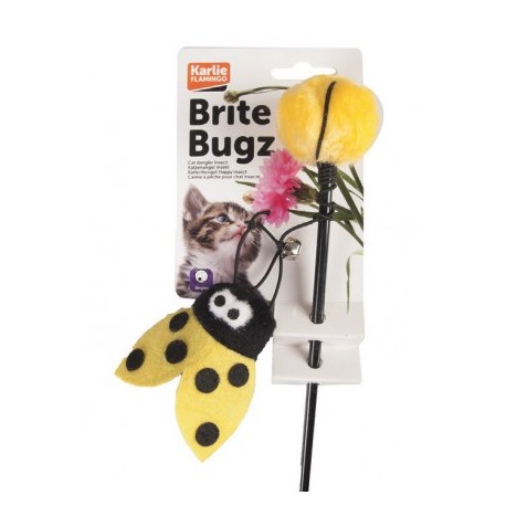 Canne à pêche coccinelle et abeille pour chat KARLIE