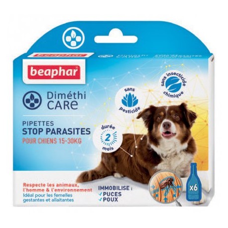 PIPETTES ANTIPARASITAIRES pour chien DIMETHICARE BEAPHAR-DOGFRENCHTOUCH