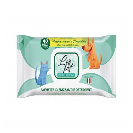 40 Lingettes nettoyantes pour chien et chat LEOPET