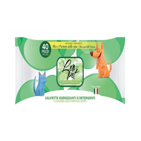 40 Lingettes nettoyantes pour chien et chat LEOPET