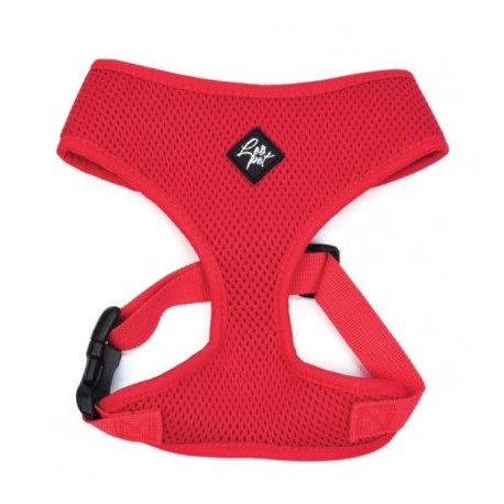 Harnais réglable en maille douce respirante rouge LEOPET
