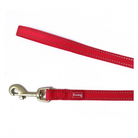 LAISSE REFLECHISSANTE pour chien couleur rouge FREEDOG-DOGFRENCHTOUCH