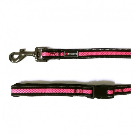 LAISSE REFLECHISSANTE pour chien SOFT SPORT couleur rose FREEDOG-DOGFRENCHTOUCH