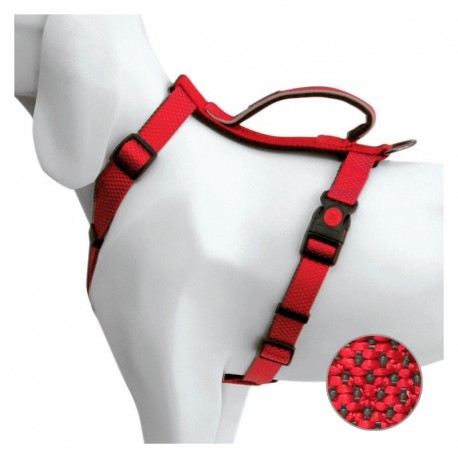 Harnais chien EXTREME en nylon/néoprène rouge FREEDOG - DOGFRENCHTOUCH