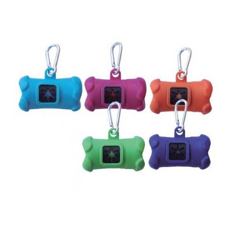 DISTRIBUTEUR SACHETS RAMASSE CROTTES pour chien forme os couleur orange FREEDOG-DOGFRENCHTOUCH
