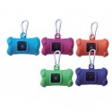DISTRIBUTEUR SACHETS RAMASSE CROTTES pour chien forme os couleur orange FREEDOG-DOGFRENCHTOUCH