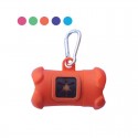 DISTRIBUTEUR SACHETS RAMASSE CROTTES pour chien forme os couleur orange FREEDOG-DOGFRENCHTOUCH
