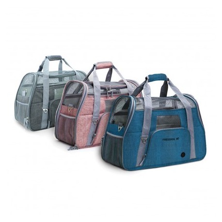 Sac de transport pour chien et chat marron rosé CROSSWORLD FREEDOG