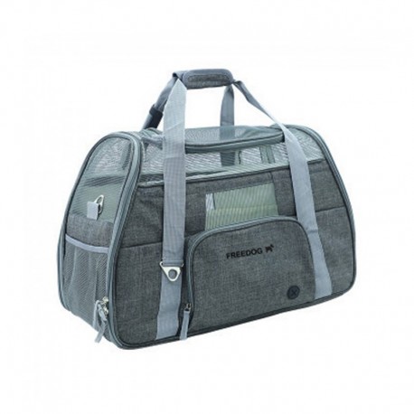 SAC DE TRANSPORT pour chien et chat CROSSWORLD couleur gris FREEDOG-DOGFRENCHTOUCH