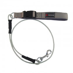 LAISSE ANTI MORDILLAGE pour chien et chiot couleur grise FREEDOG-DOGFRENCHTOUCH